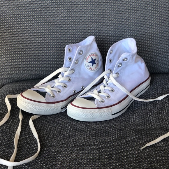 Converse Shoes - White mid ankle converse